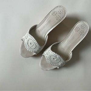 Class Jack Rogers white leather wedge slide